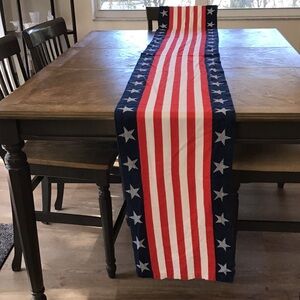 Sur La Table Red White Blue Stars and Stripes Table Runner